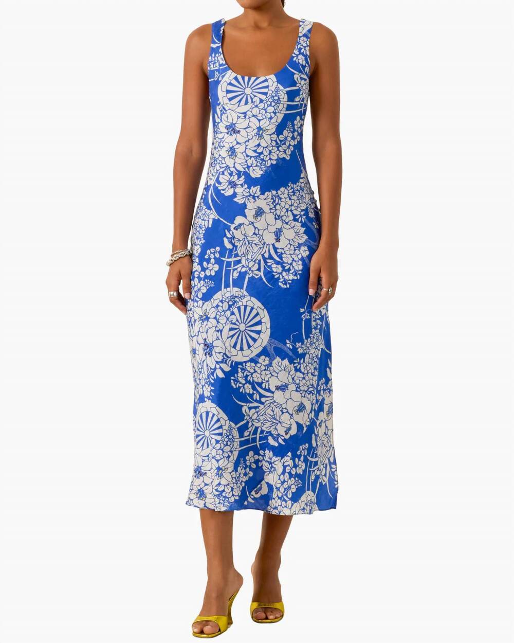 NEW ALIX OF BOHEMIA women's adele spoke silk dress in medium blue